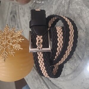 Nautical men's stripped elastic webbing belt large like new